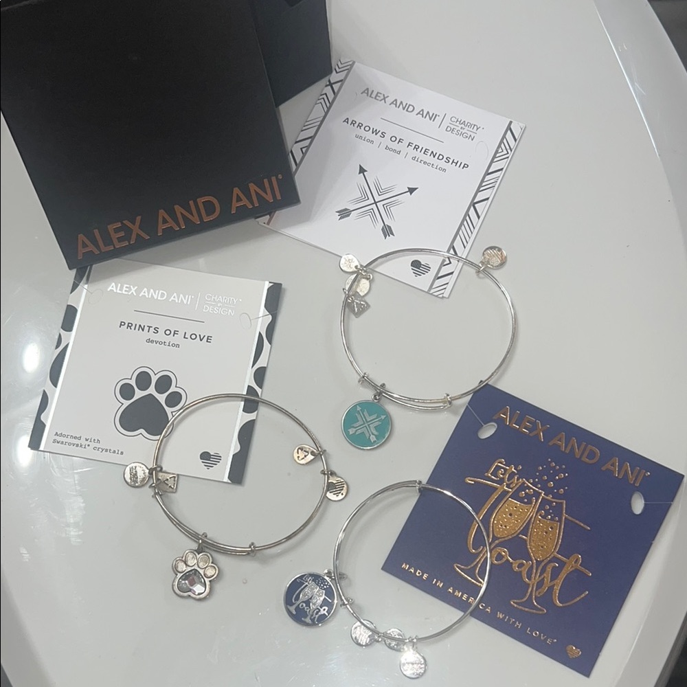 Alex and Ani Silver Charm Bracelets